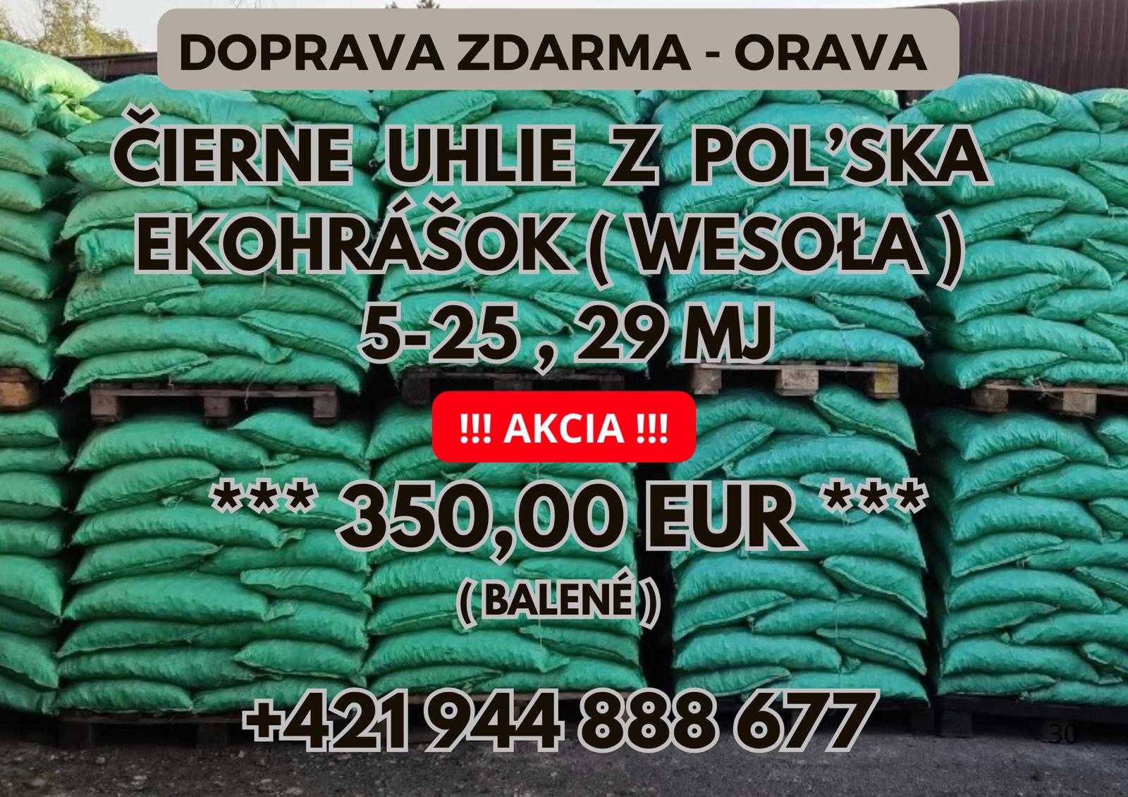 EKOHRÁŠOK WESOŁA zelené vrecia na paletách - rýchla dodávka, doprava zdarma na Oravu
